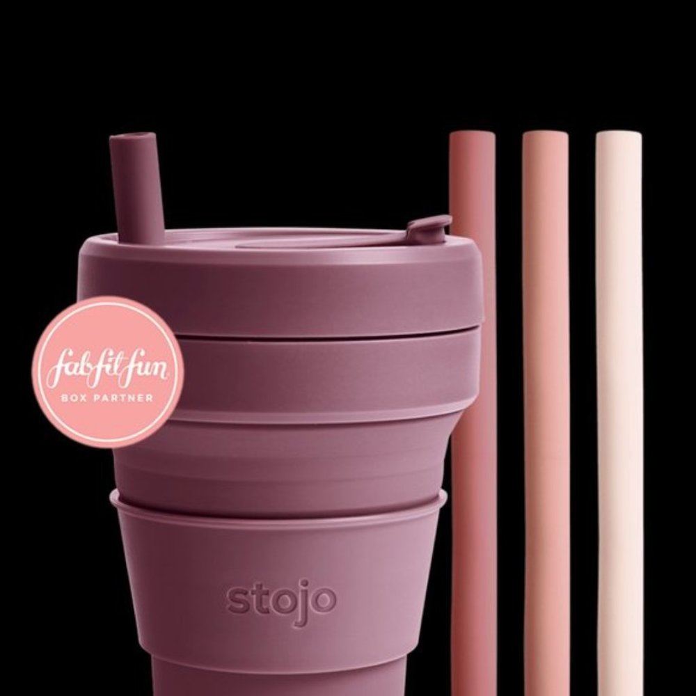 Stojo Collapsible Cup with set of 4 reusable straws